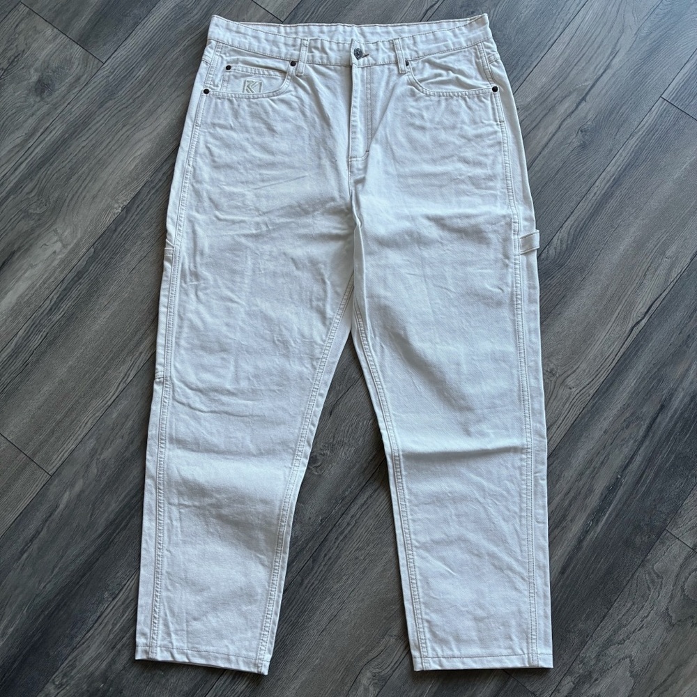 Y2K KARL KANI White Canvas Carpenter Pants